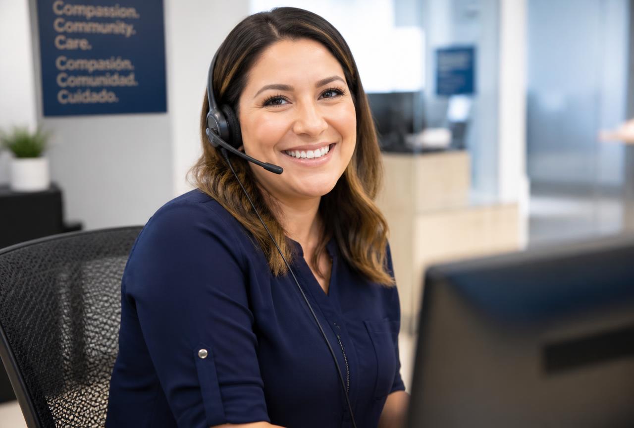 Bilingual LAN intake specialist helping a caller